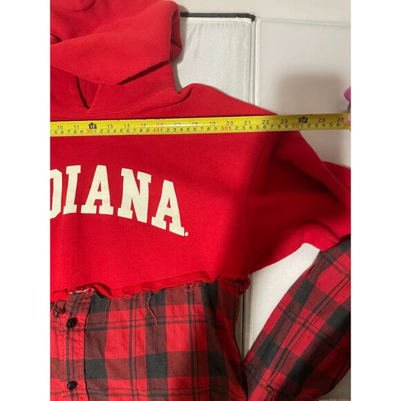 M.J. Soffe Indiana Hooded Sweatshirt With Plaid Flannel Bottom Size M - Picture 11 of 16